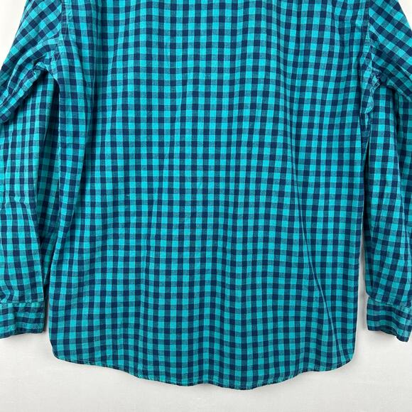 Levi's 80s Vintage Teal Button Up Camp Shirt Long Sleeve Men's Size M - Picture 9 of 10